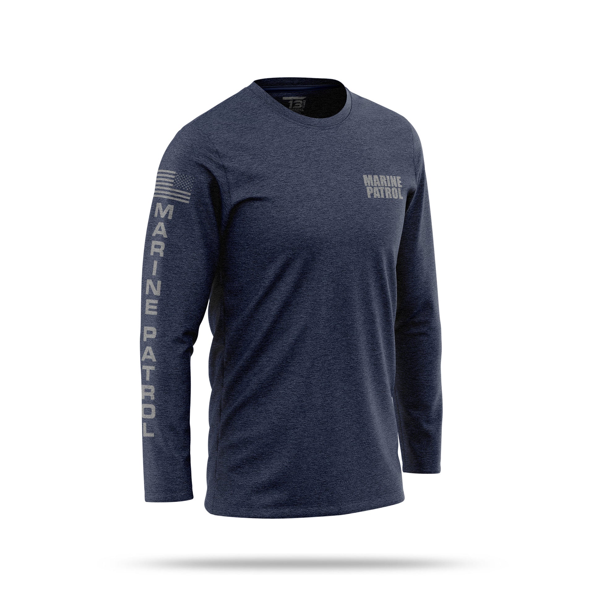 [MARINE PATROL] Cotton Blend Long Sleeve [NVY/GRY]-13 Fifty Apparel