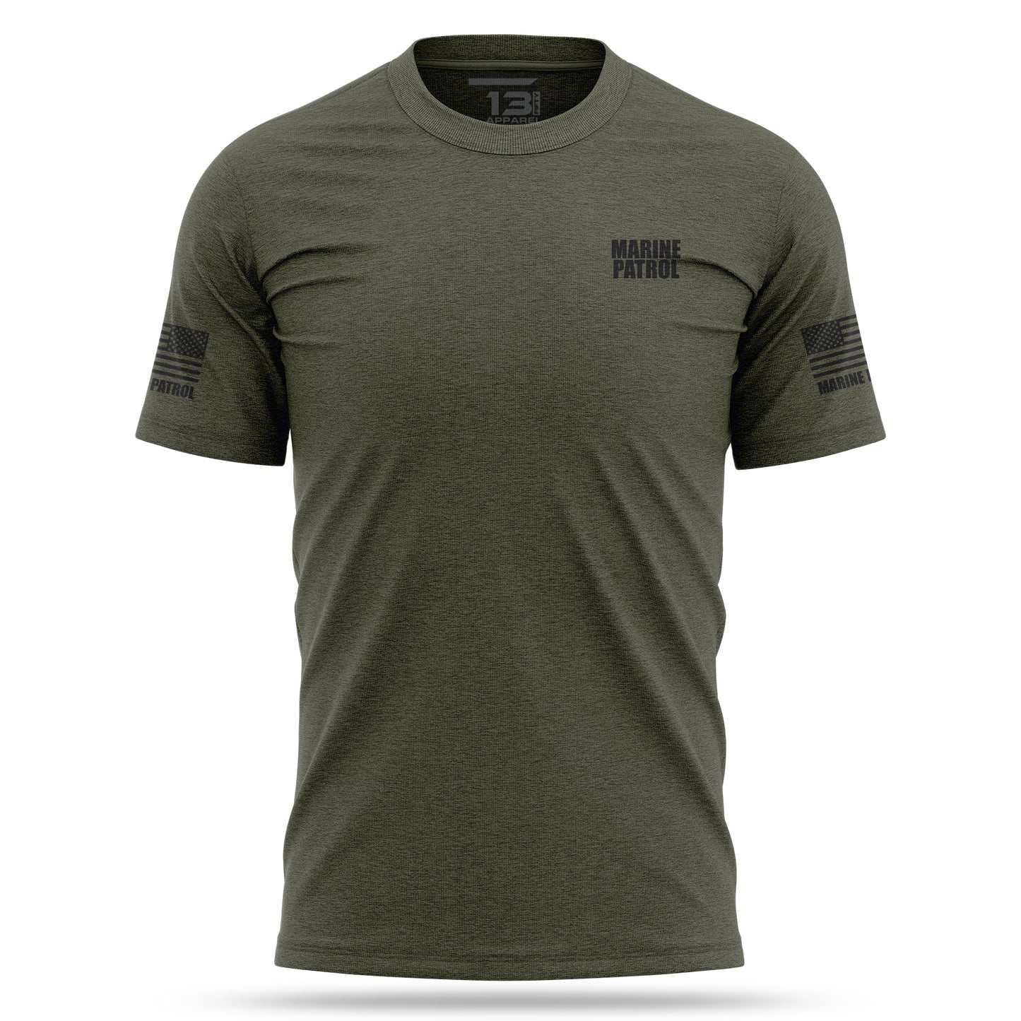 [MARINE PATROL] Cotton Blend Shirt [GRN/BLK]-13 Fifty Apparel