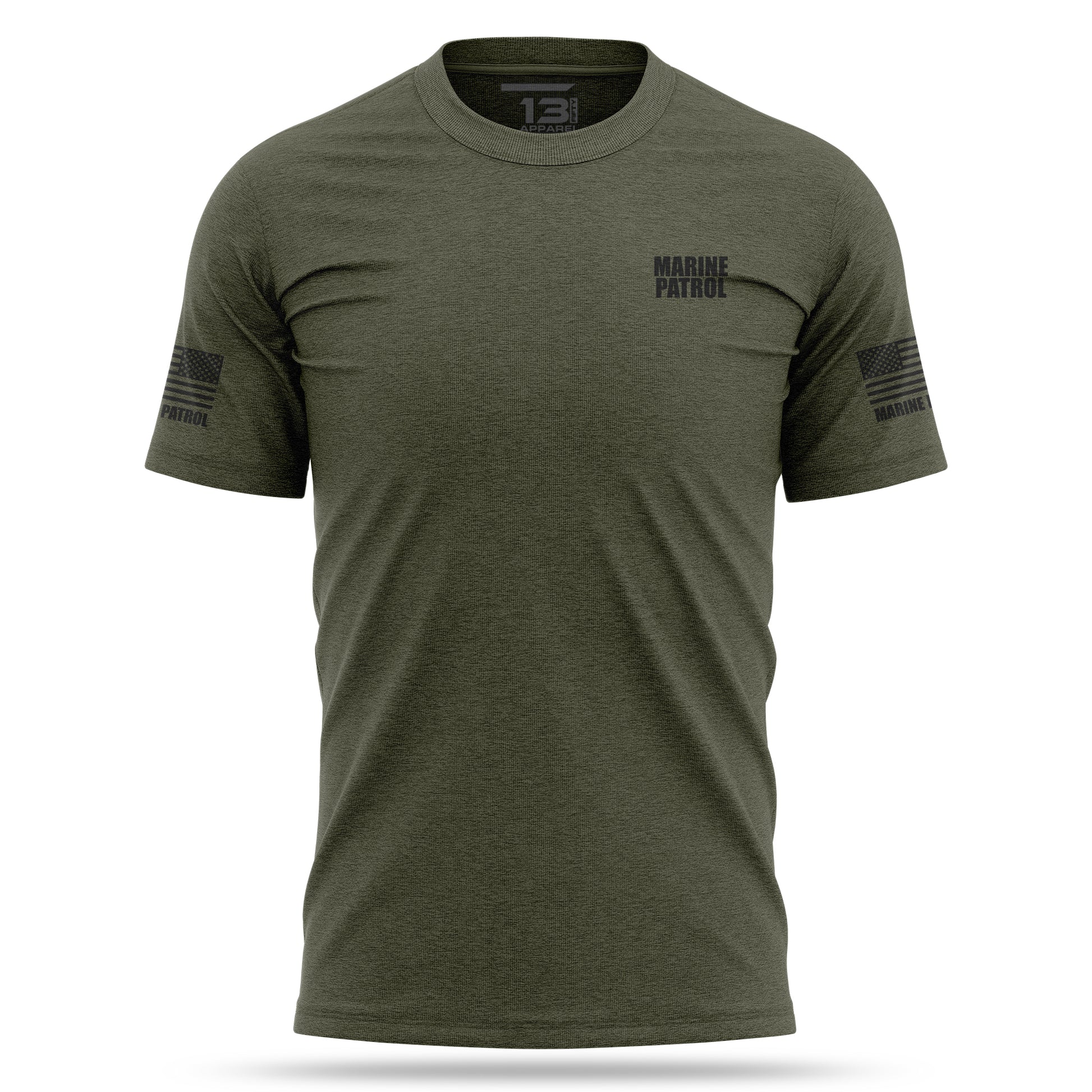[MARINE PATROL] Cotton Blend Shirt [GRN/BLK]-13 Fifty Apparel