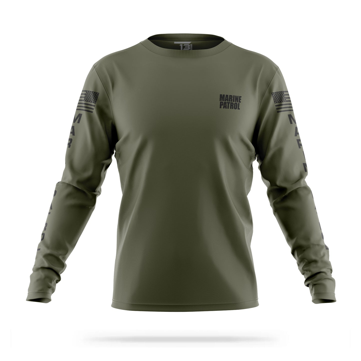 [MARINE PATROL] Men's Utility Long Sleeve [GRN/BLK]-13 Fifty Apparel