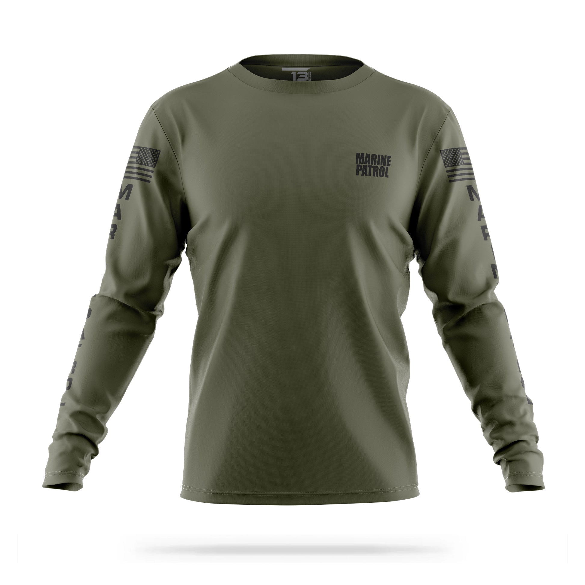 [MARINE PATROL] Men's Utility Long Sleeve [GRN/BLK]-13 Fifty Apparel