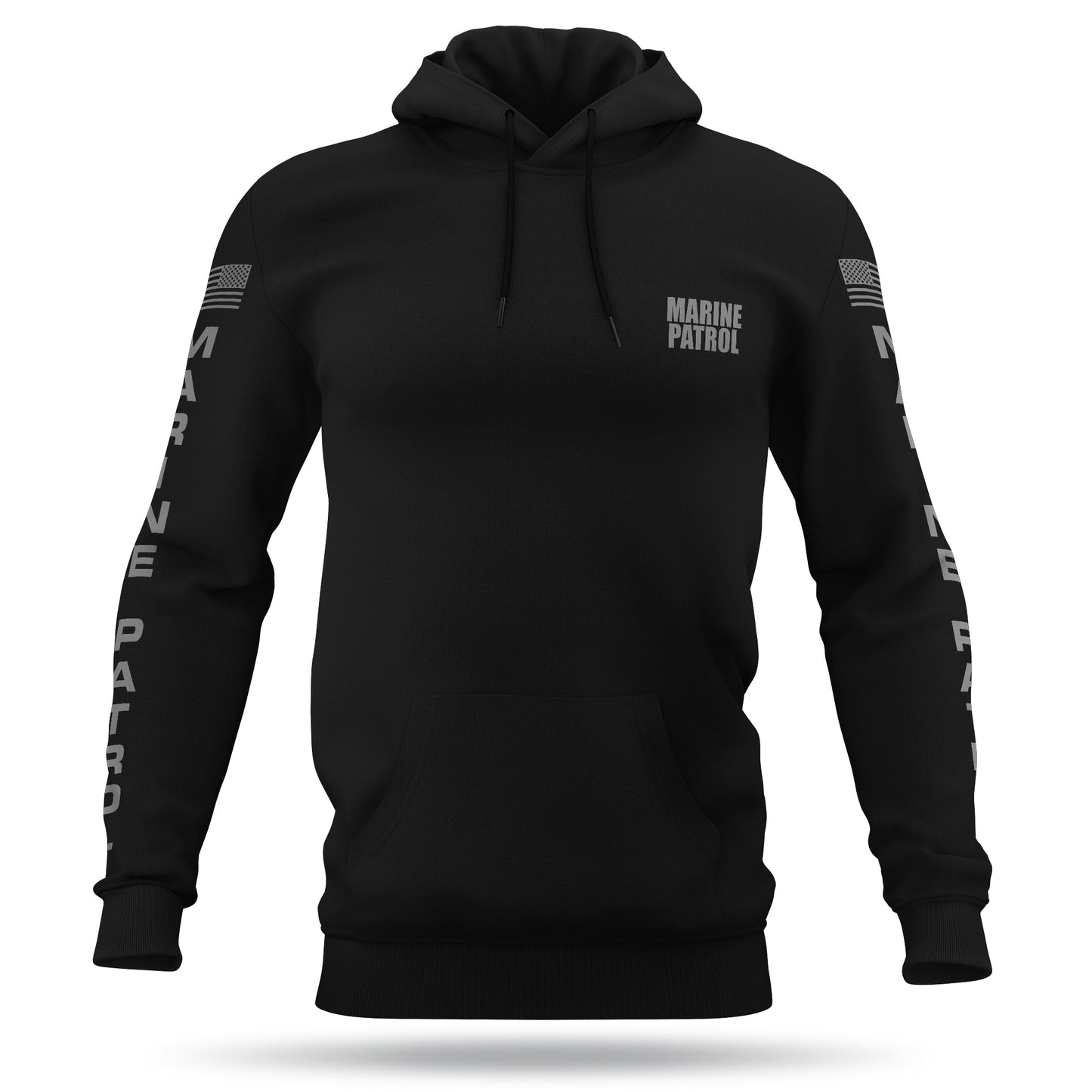 [MARINE PATROL] Performance Hoodie 2.0 [BLK/GRY]-13 Fifty Apparel