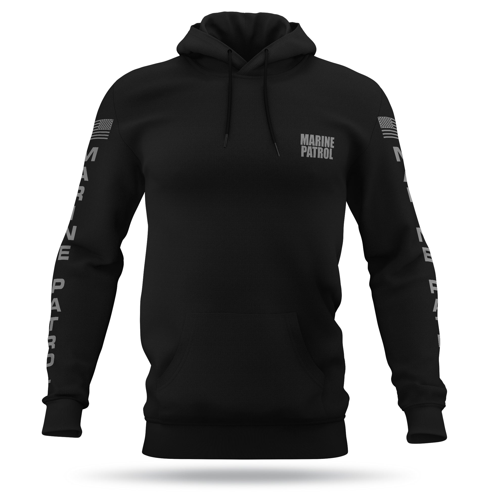[MARINE PATROL] Performance Hoodie 2.0 [BLK/GRY]-13 Fifty Apparel