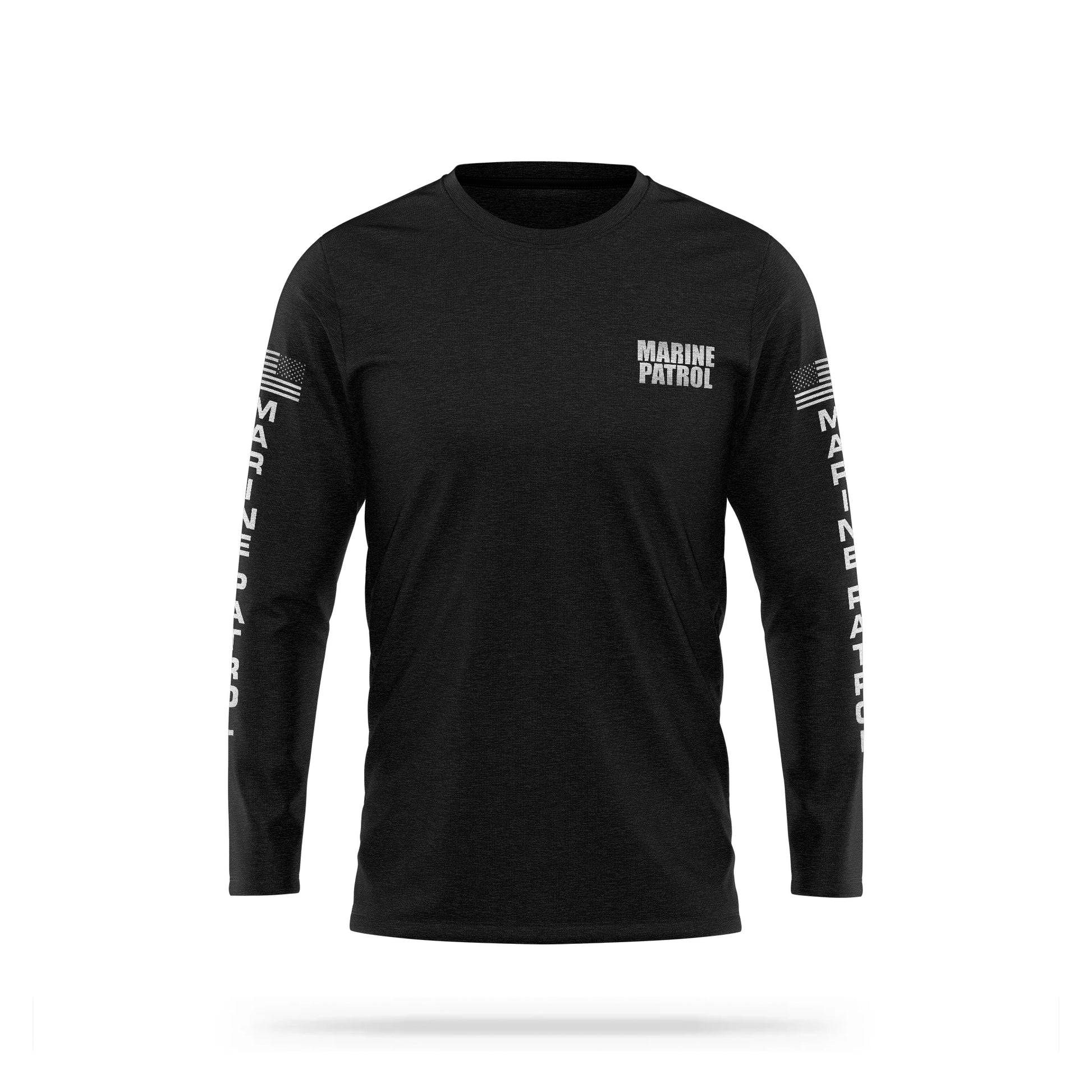 [MARINE PATROL] Reflective Cotton Blend Long Sleeve [BLK/REF]-13 Fifty Apparel