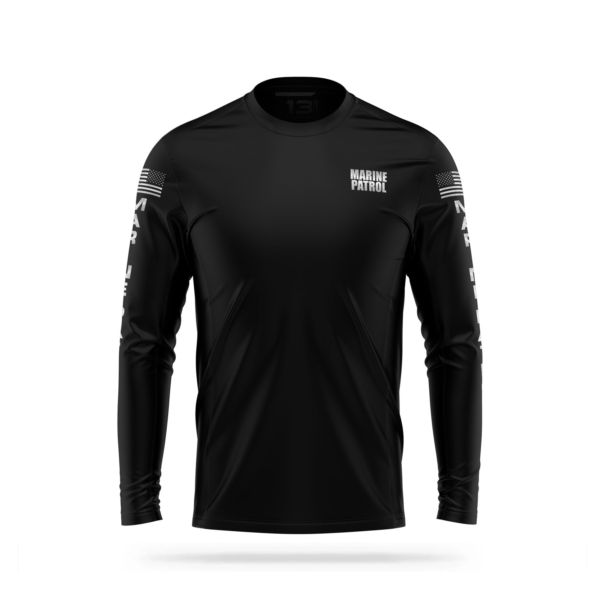 [MARINE PATROL] Reflective Men's Utility Long Sleeve [BLK/REF] 13 Fifty Apparel 