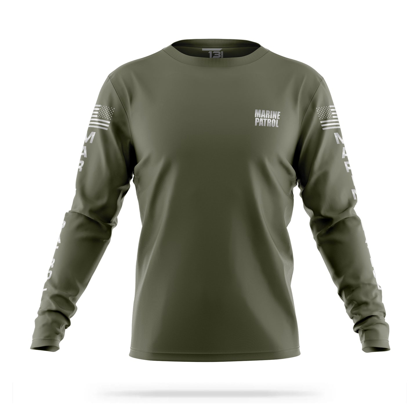 [MARINE PATROL] Reflective Men's Utility Long Sleeve [GRN/REF]-13 Fifty Apparel