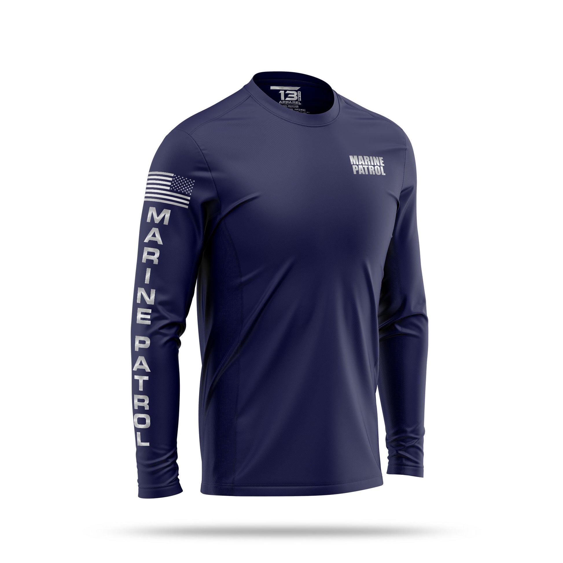 [MARINE PATROL] Reflective Men's Utility Long Sleeve [NVY/REF]-13 Fifty Apparel