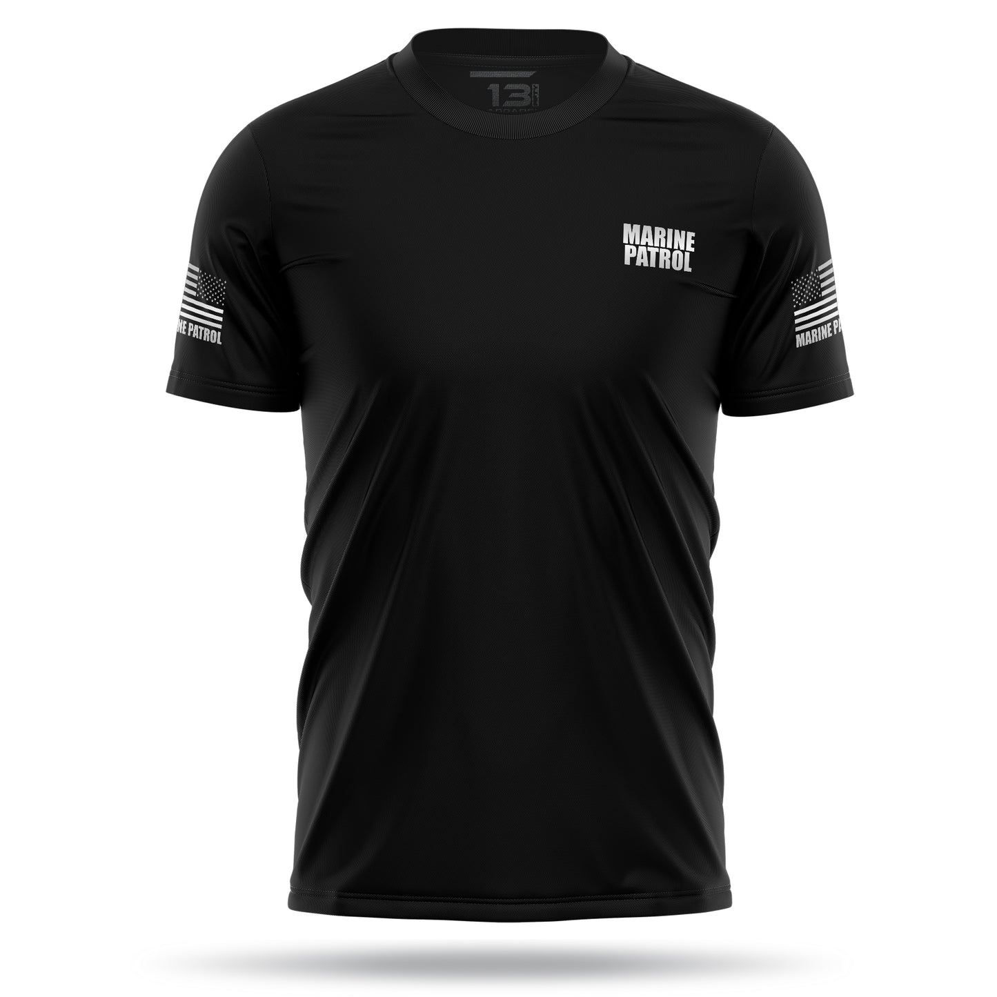 [MARINE PATROL] Reflective Men's Utility Shirt [BLK/REF]-13 Fifty Apparel