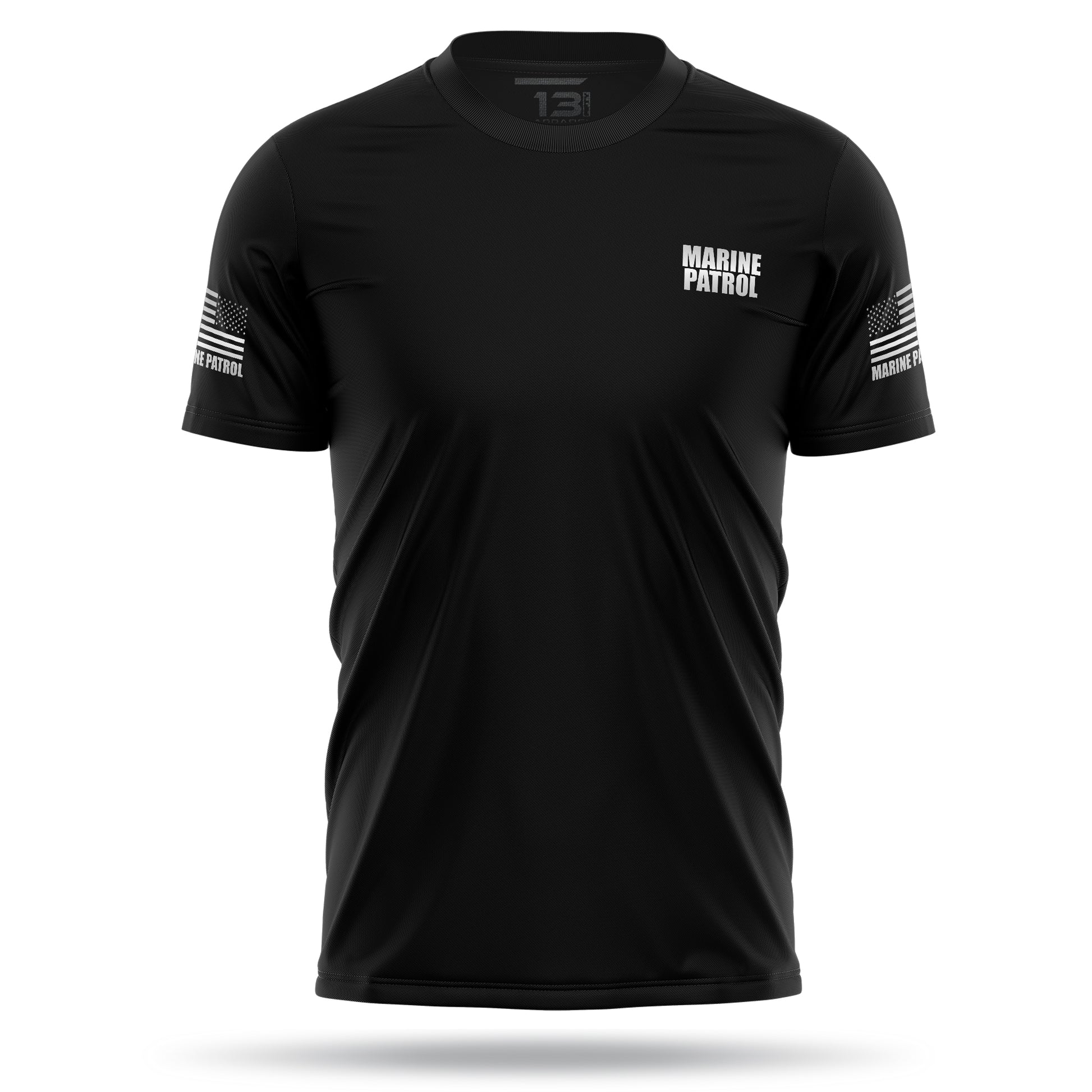 [MARINE PATROL] Reflective Men's Utility Shirt [BLK/REF]-13 Fifty Apparel