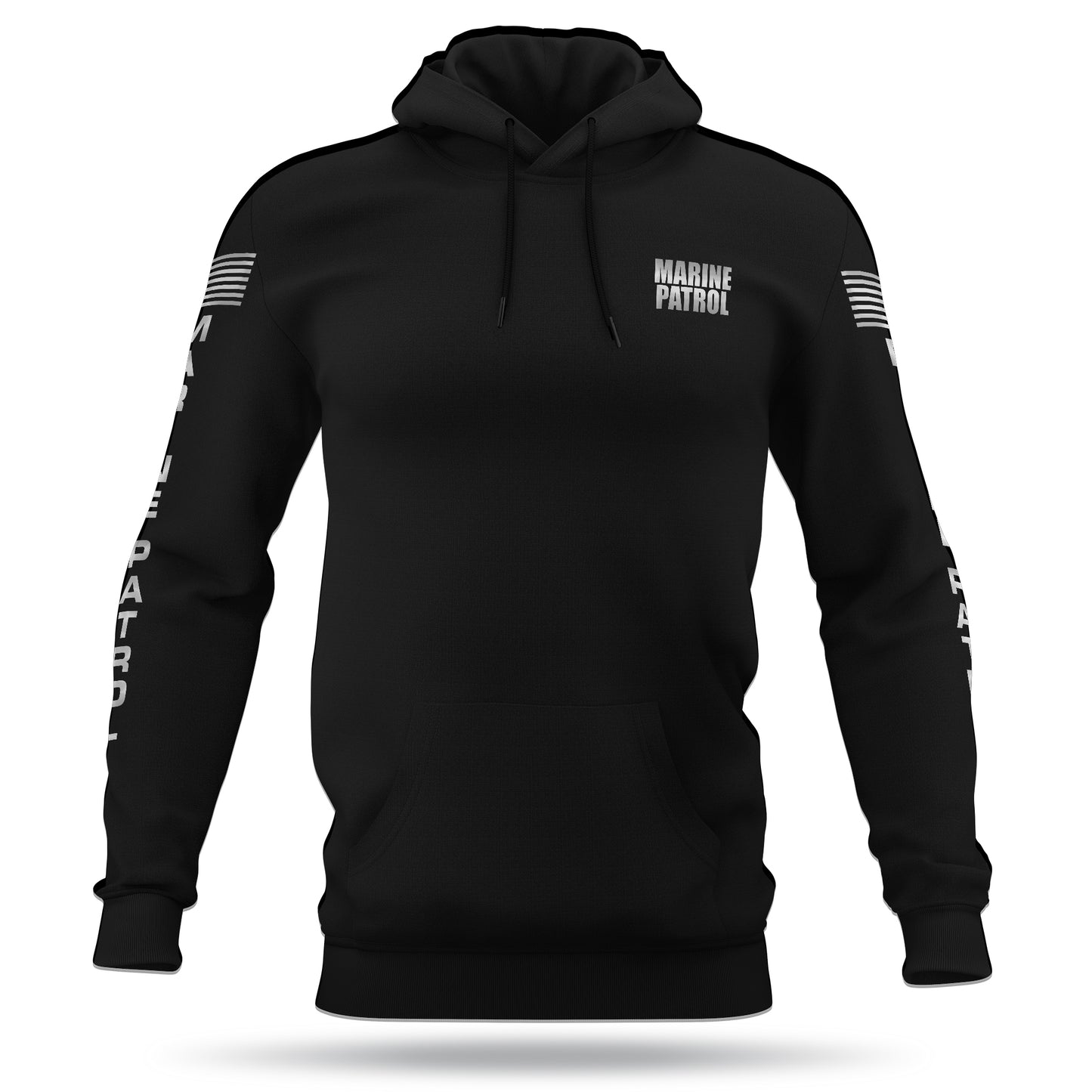[MARINE PATROL] Reflective Performance Hoodie 2.0 [BLK/REF]-13 Fifty Apparel
