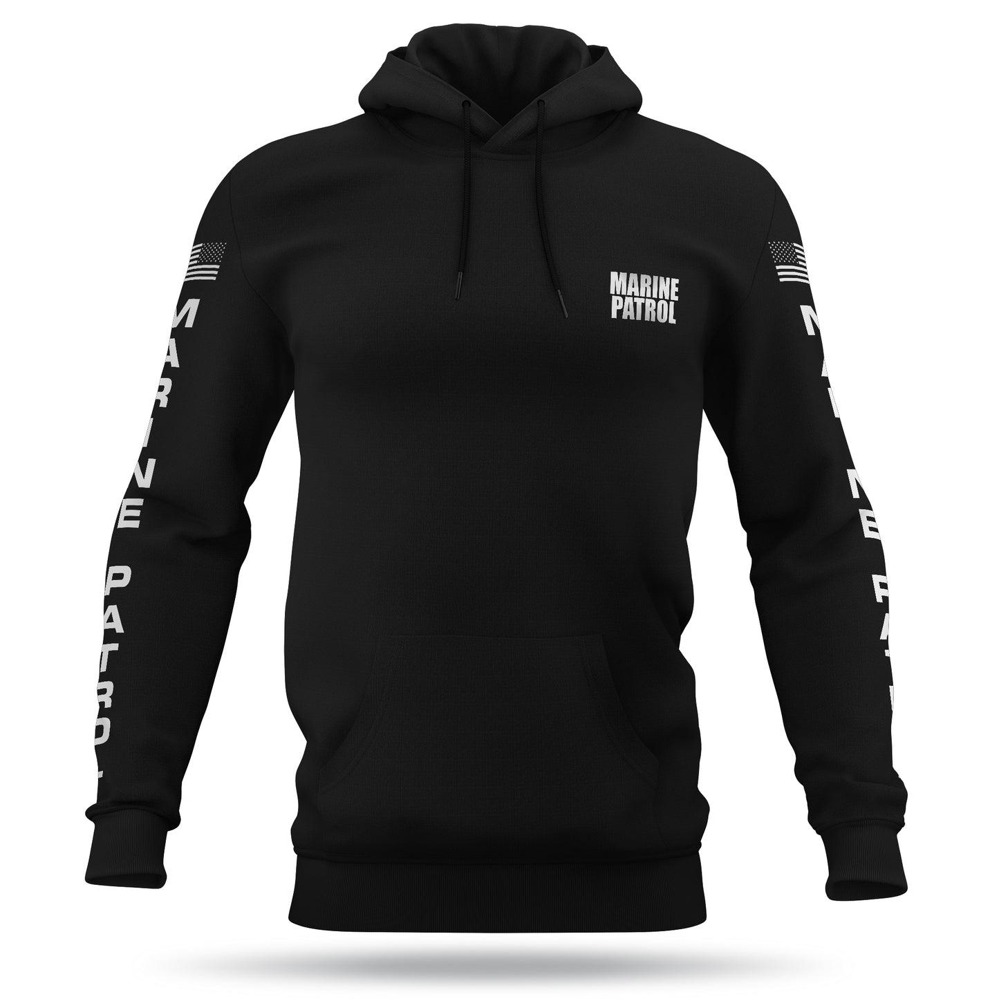 [MARINE PATROL] Reflective Performance Hoodie 2.0 [BLK/REF]-13 Fifty Apparel