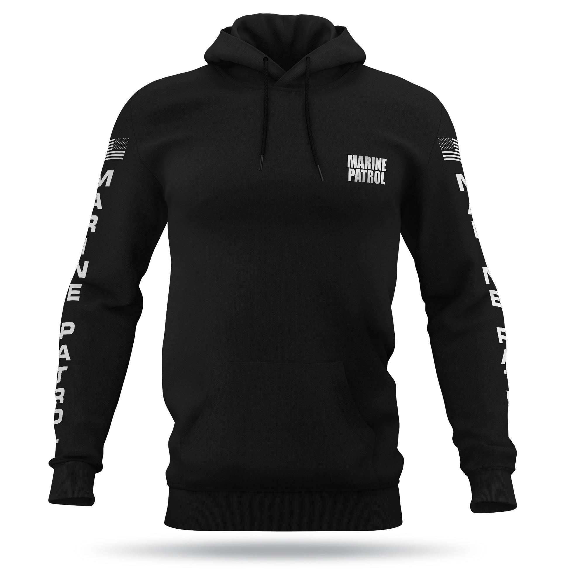 [MARINE PATROL] Reflective Performance Hoodie 2.0 [BLK/REF]-13 Fifty Apparel