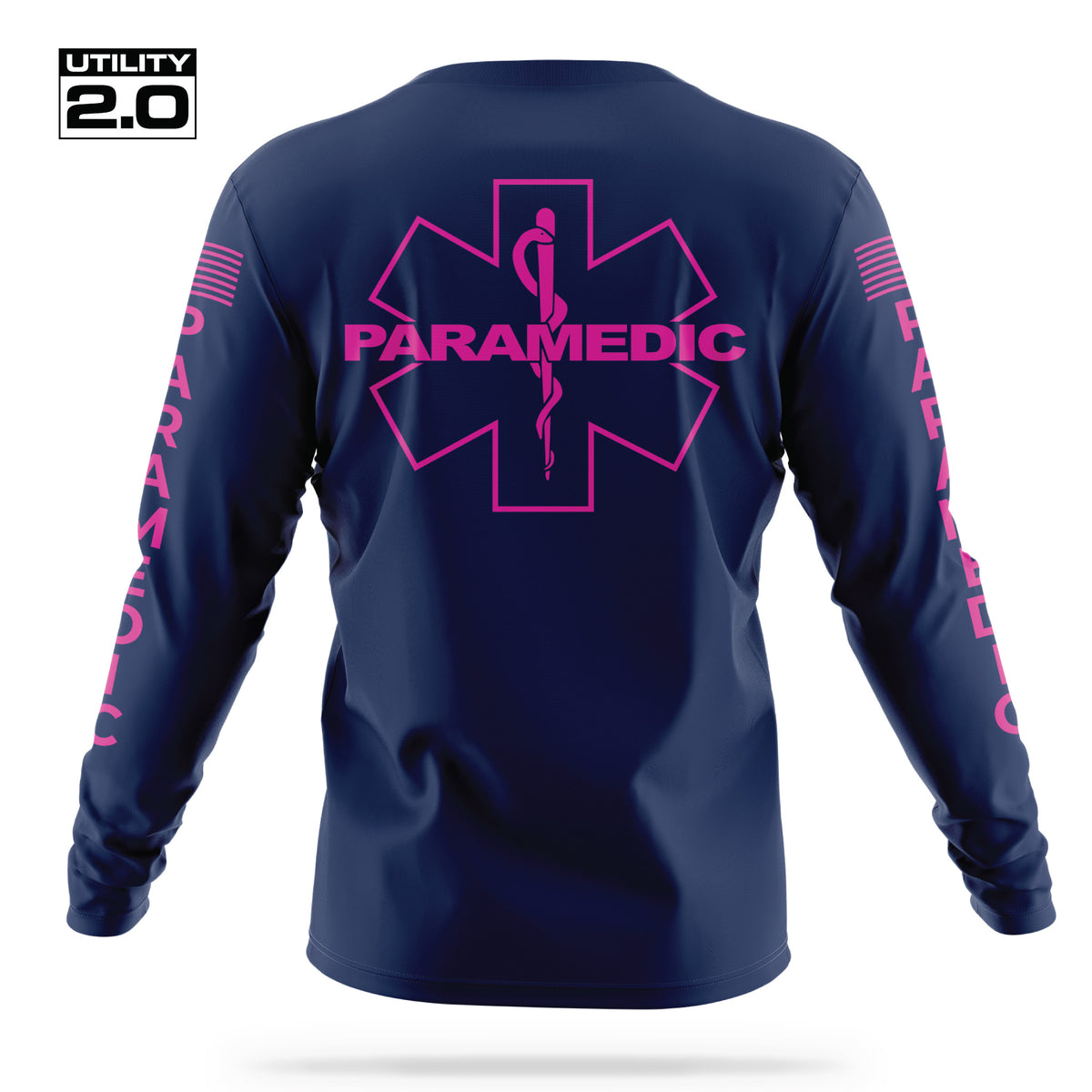 [PARAMEDIC] Men's Utility 2.0 Long Sleeve [NVY/PNK] 13 Fifty Apparel 