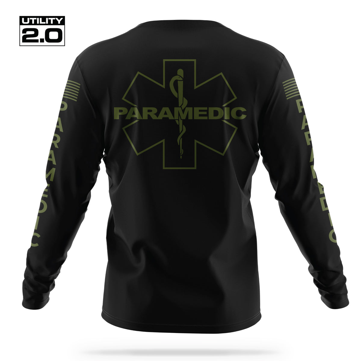 [PARAMEDIC-TACTICAL] Men's Utility 2.0 Long Sleeve [BLK/GRN]-13 Fifty Apparel