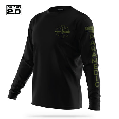 [PARAMEDIC-TACTICAL] Men's Utility 2.0 Long Sleeve [BLK/GRN]-13 Fifty Apparel