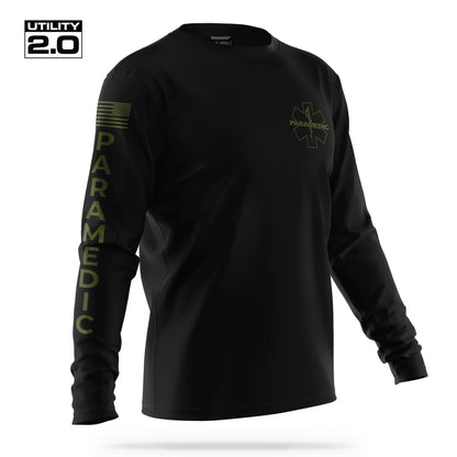 [PARAMEDIC-TACTICAL] Men's Utility 2.0 Long Sleeve [BLK/GRN]-13 Fifty Apparel