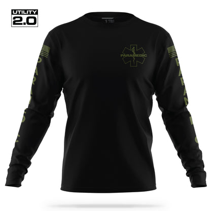 [PARAMEDIC-TACTICAL] Men's Utility 2.0 Long Sleeve [BLK/GRN]-13 Fifty Apparel