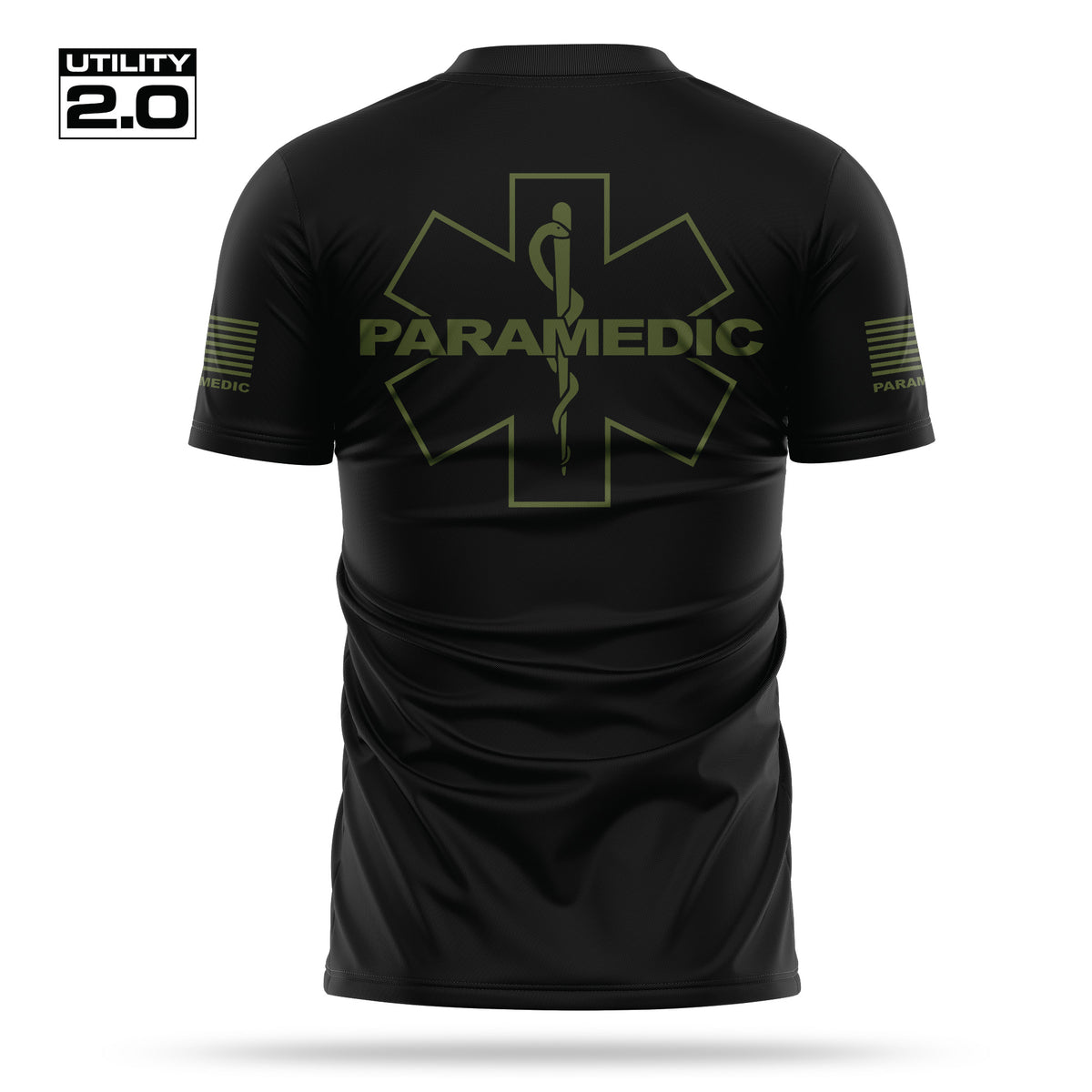 [PARAMEDIC-TACTICAL] Men's Utility 2.0 Short Sleeve [BLK/GRN]-13 Fifty Apparel