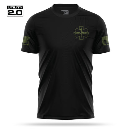 [PARAMEDIC-TACTICAL] Men's Utility 2.0 Short Sleeve [BLK/GRN]-13 Fifty Apparel
