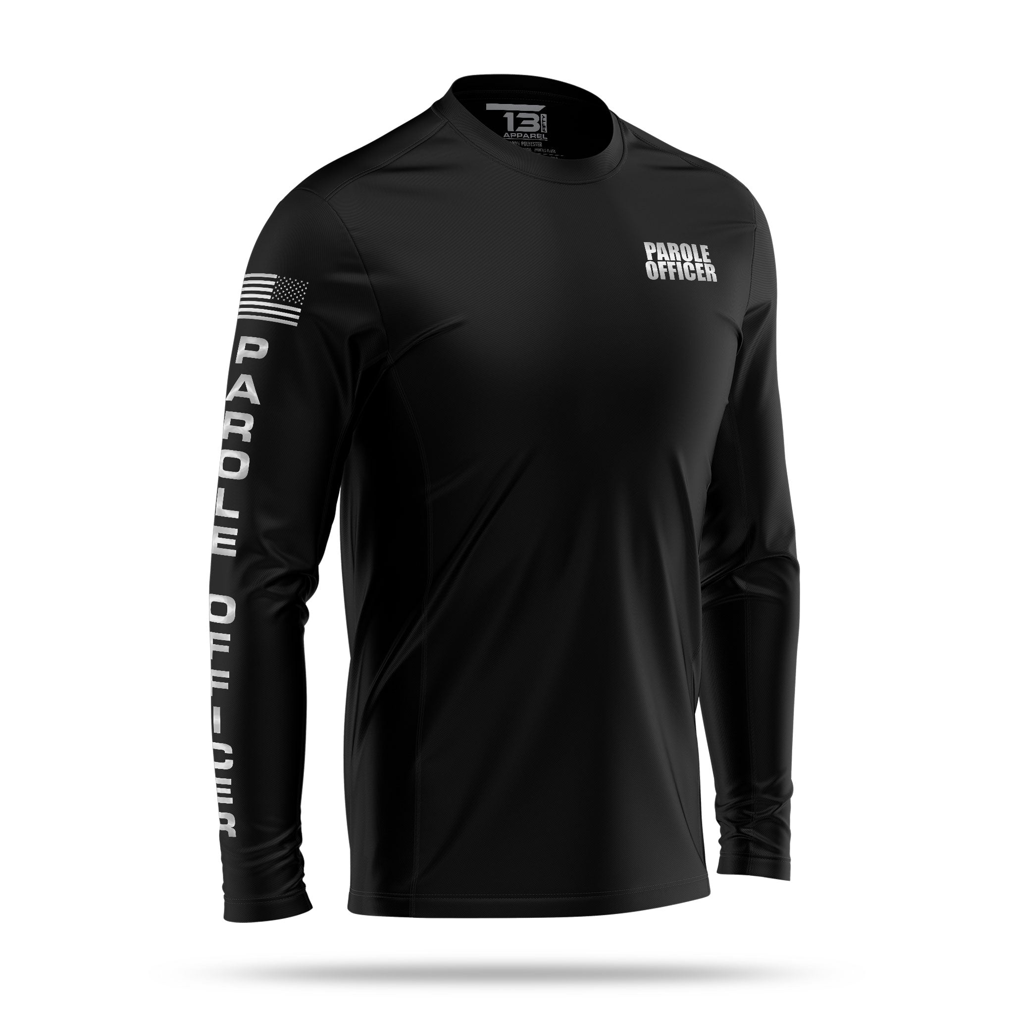 [PAROLE OFFICER] Reflective Men's Utility Long Sleeve [BLK/REF] 13 Fifty Apparel 
