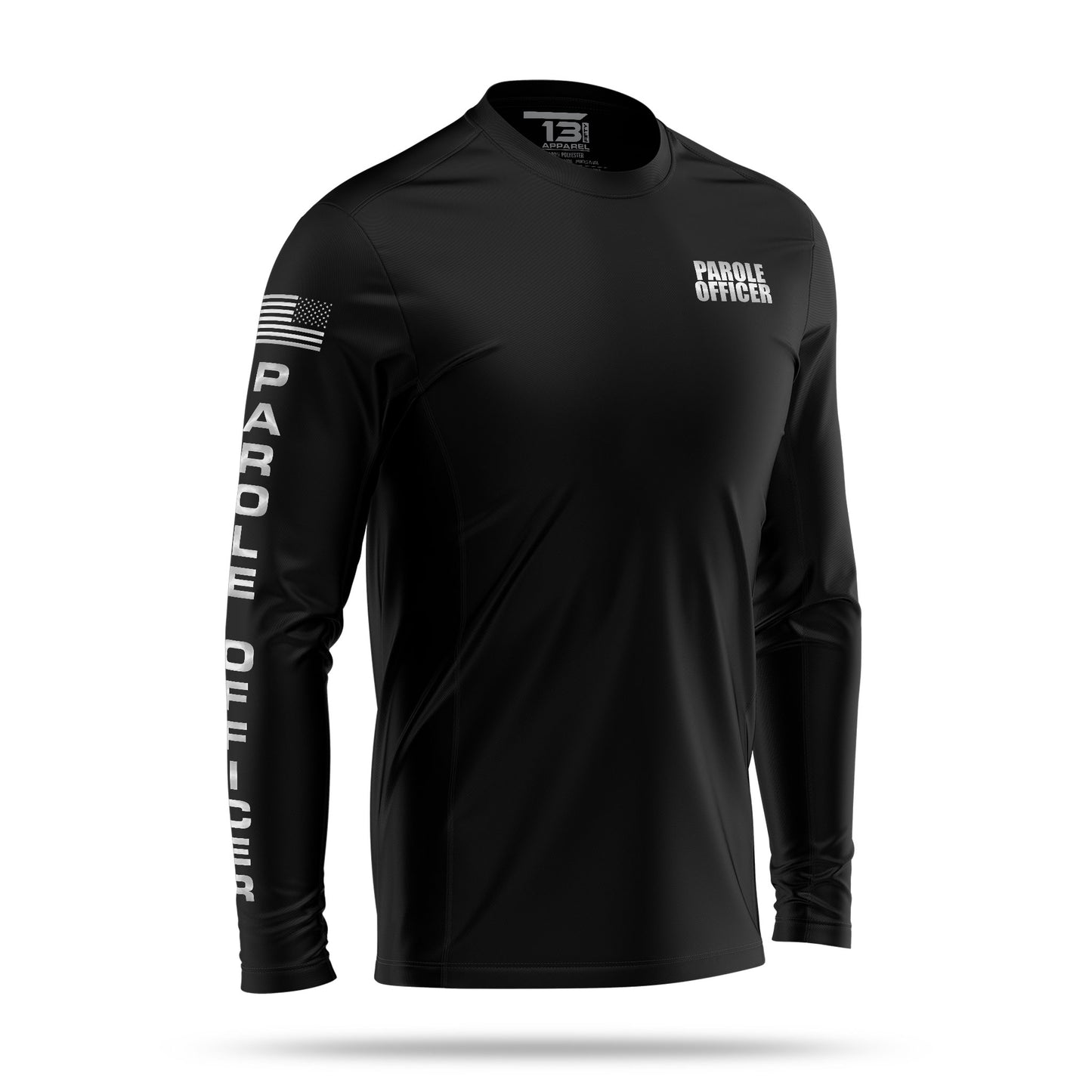 [PAROLE OFFICER] Reflective Men's Utility Long Sleeve [BLK/REF] 13 Fifty Apparel 