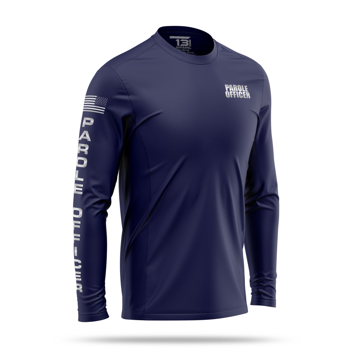 [PAROLE OFFICER] Reflective Men's Utility Long Sleeve [NVY/REF]-13 Fifty Apparel