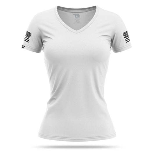 [PATRIOT] Women's Performance Shirt [WHT/BLK]-13 Fifty Apparel
