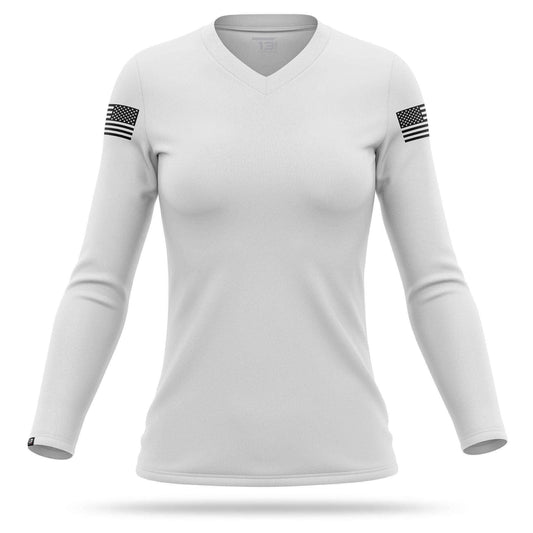 [PATRIOT] Women's Utility Long Sleeve [WHT/BLK]-13 Fifty Apparel