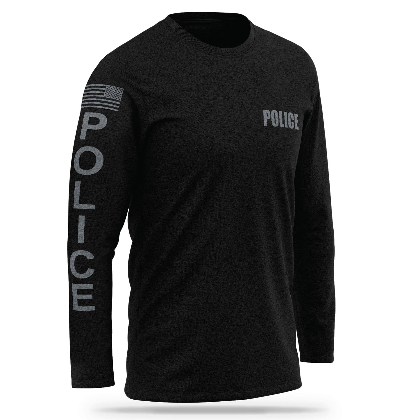 [POLICE] Cotton Blend Long Sleeve [BLK/GRY]-13 Fifty Apparel