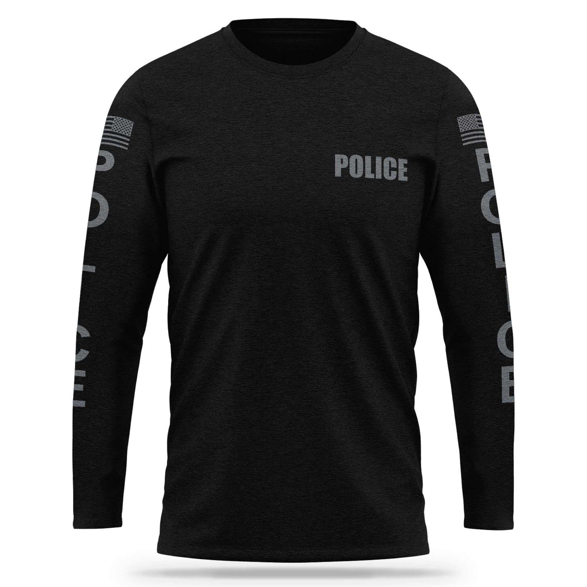 [POLICE] Cotton Blend Long Sleeve [BLK/GRY]-13 Fifty Apparel