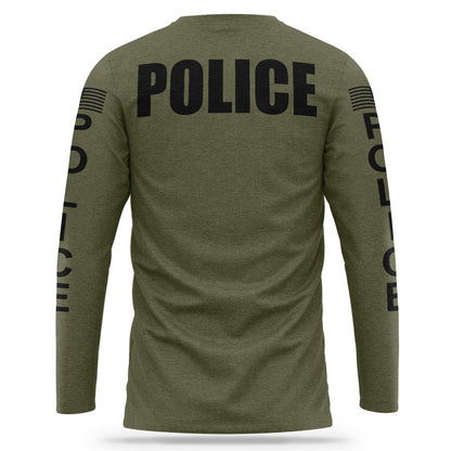 [POLICE] Cotton Blend Long Sleeve [GRN/BLK]-13 Fifty Apparel