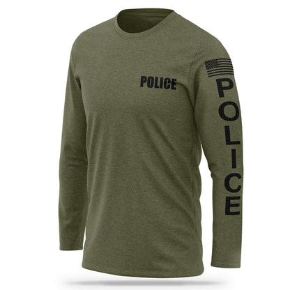 [POLICE] Cotton Blend Long Sleeve [GRN/BLK]-13 Fifty Apparel