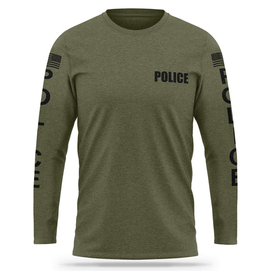 [POLICE] Cotton Blend Long Sleeve [GRN/BLK]-13 Fifty Apparel