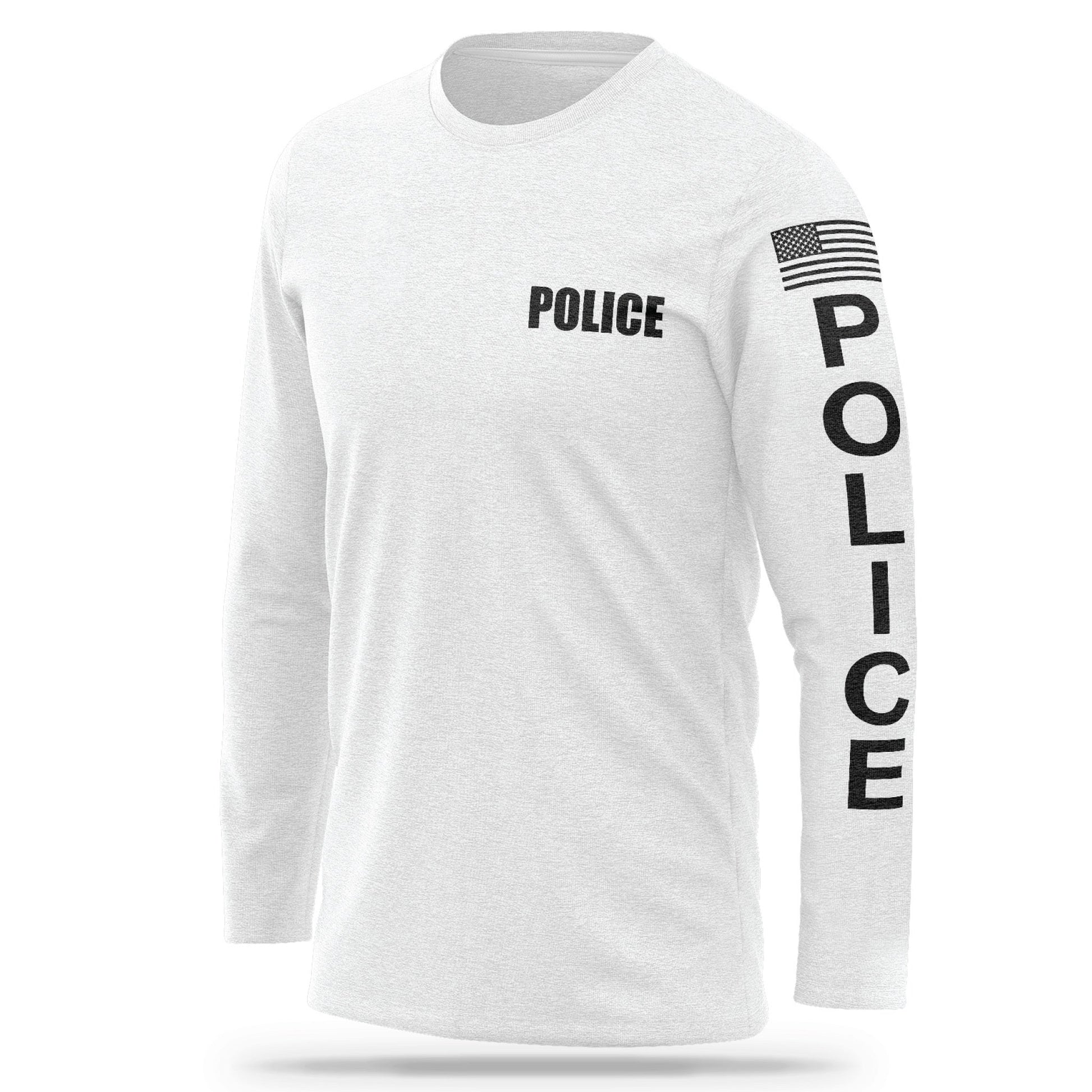 [POLICE] Cotton Blend Long Sleeve [WHT/BLK]-13 Fifty Apparel