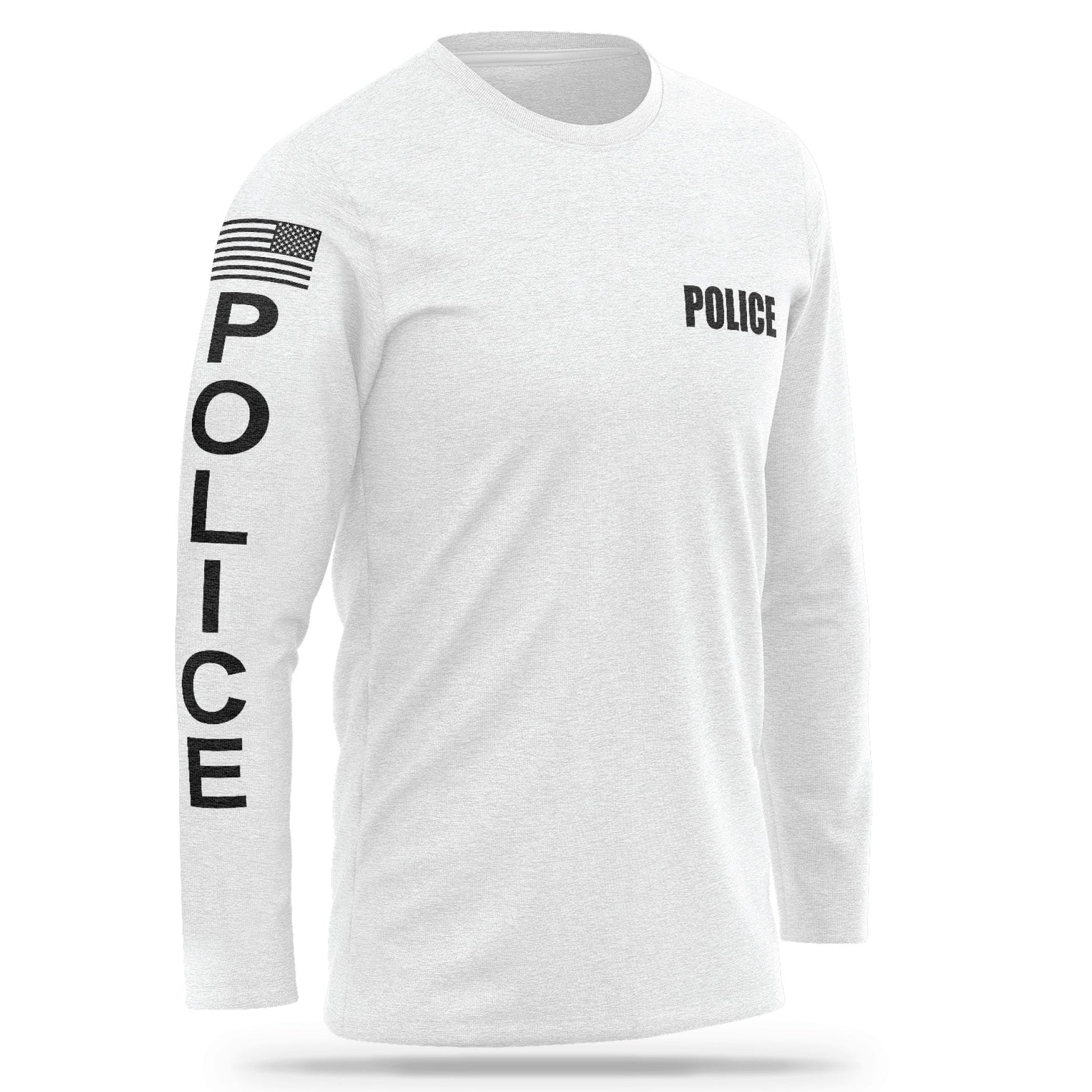 [POLICE] Cotton Blend Long Sleeve [WHT/BLK]-13 Fifty Apparel