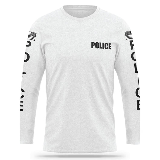 [POLICE] Cotton Blend Long Sleeve [WHT/BLK]-13 Fifty Apparel