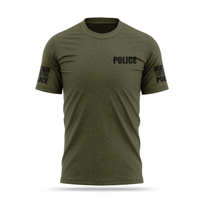 [POLICE] Cotton Blend Shirt [GRN/BLK]-13 Fifty Apparel