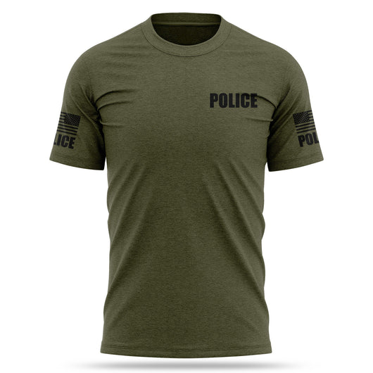 [POLICE] Cotton Blend Shirt [GRN/BLK]-13 Fifty Apparel