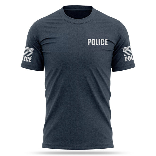 [POLICE] Cotton Blend Shirt [NVY/GRY]-13 Fifty Apparel