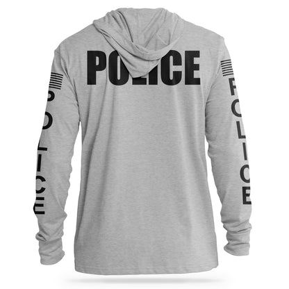 [POLICE] Cotton Hooded Tee [GRY/BLK]-13 Fifty Apparel