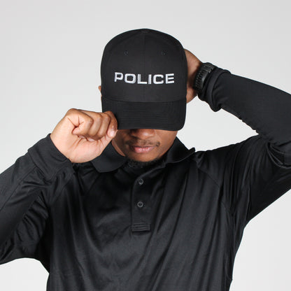[POLICE] Embroidered Flexfit® Adjustable Cap [BLK/GRY]-13 Fifty Apparel