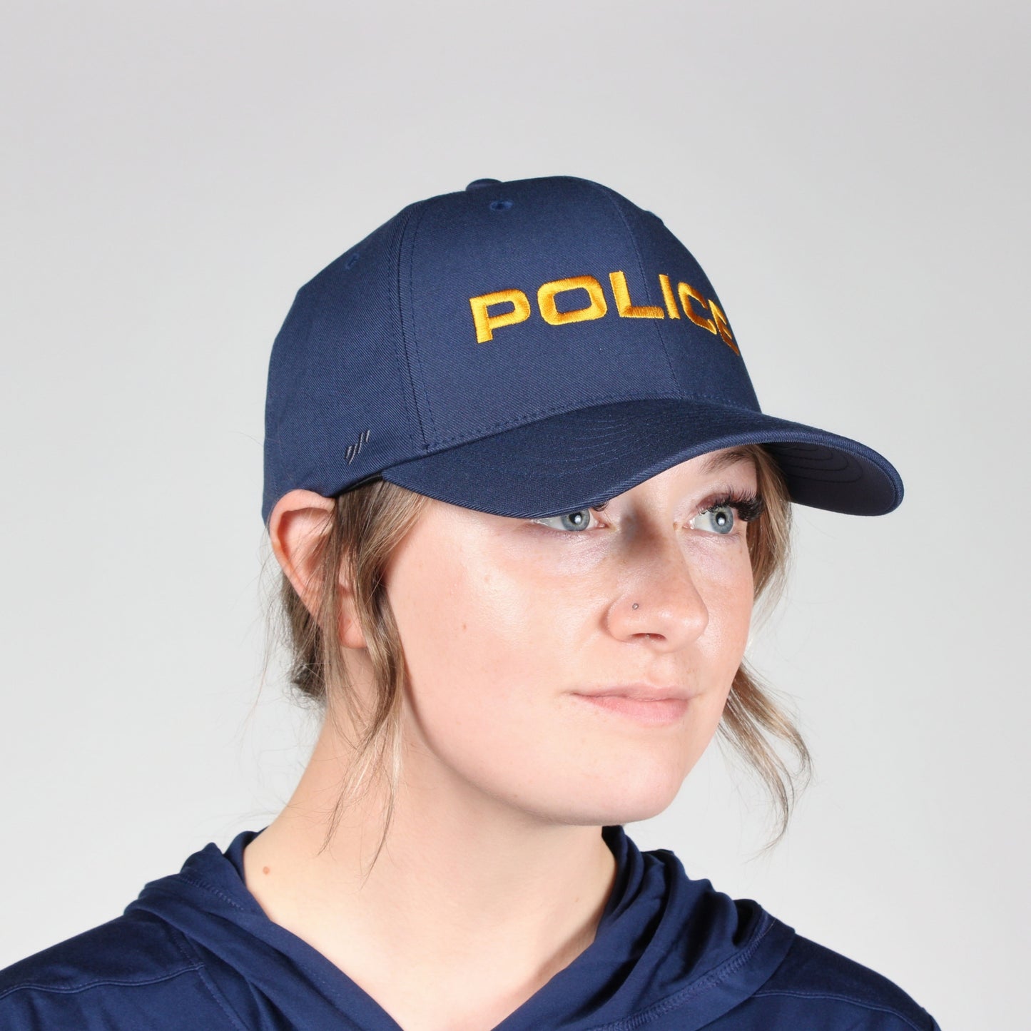[POLICE] Embroidered Flexfit® Adjustable Cap [NVY/GLD]-13 Fifty Apparel