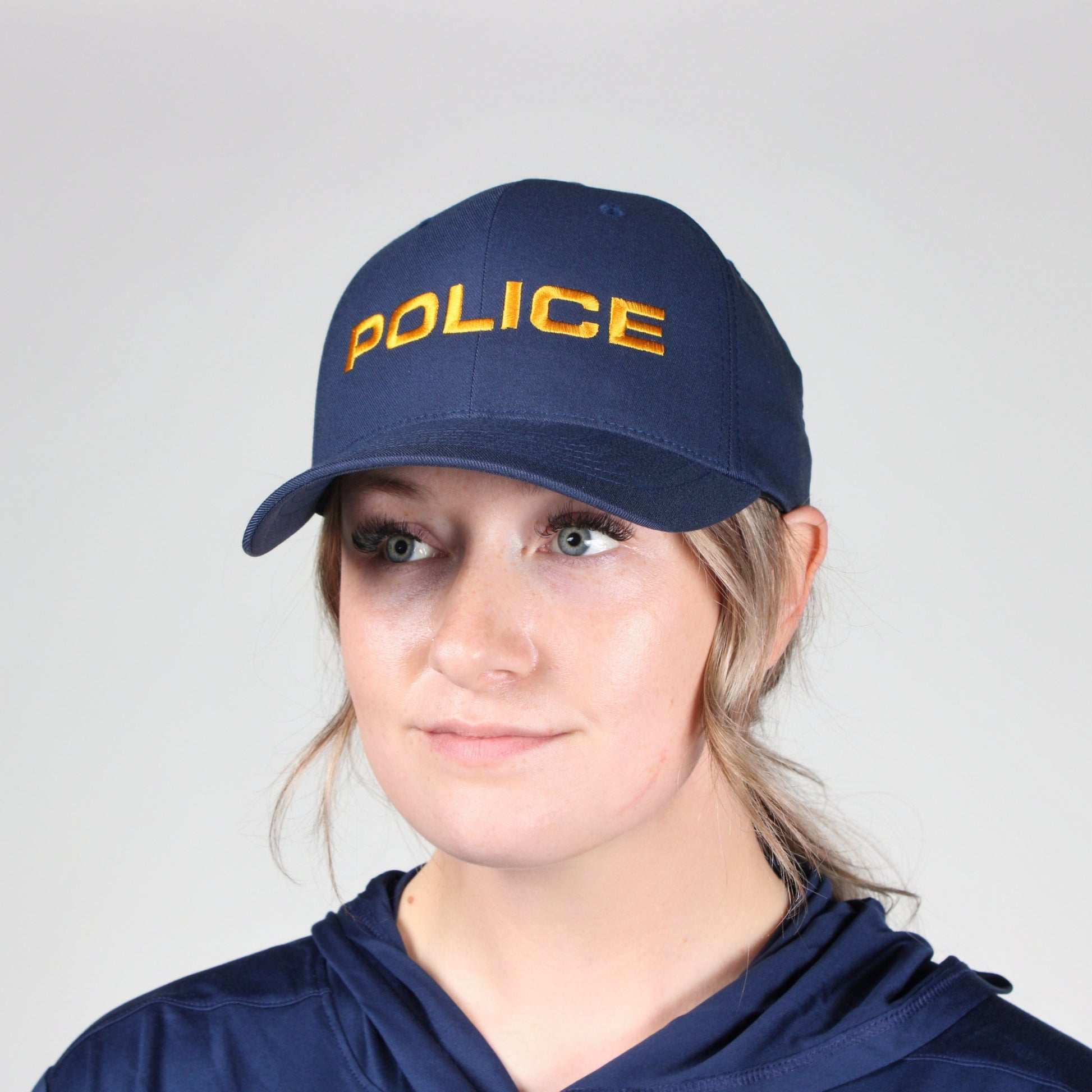 [POLICE] Embroidered Flexfit® Adjustable Cap [NVY/GLD]-13 Fifty Apparel