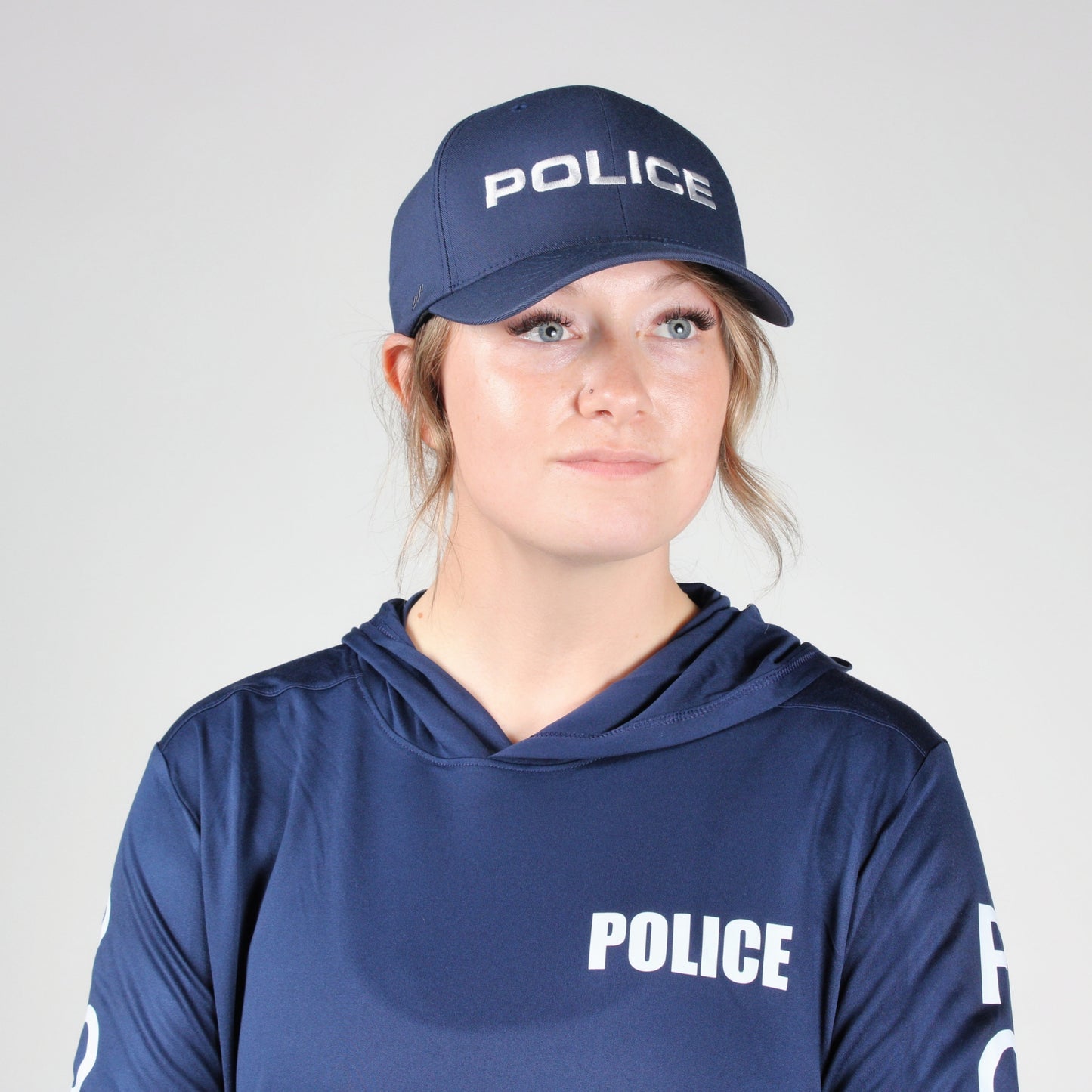 [POLICE] Embroidered Flexfit® Adjustable Cap [NVY/WHT]-13 Fifty Apparel