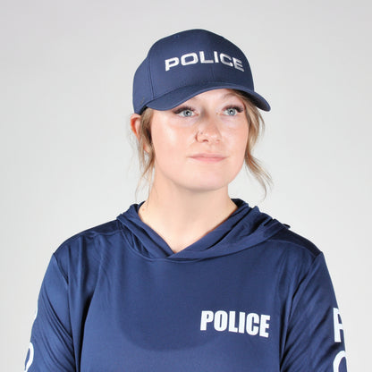 [POLICE] Embroidered Flexfit® Adjustable Cap [NVY/WHT]-13 Fifty Apparel