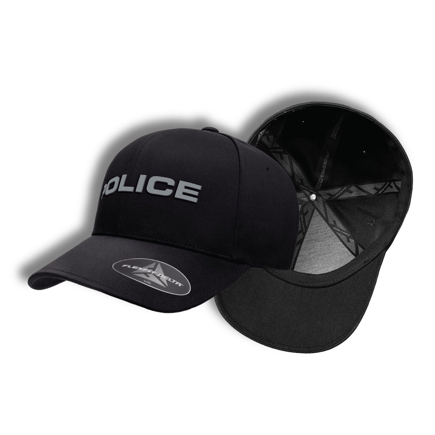 [POLICE] Flexfit Delta® Cap [BLK/GRY]-13 Fifty Apparel