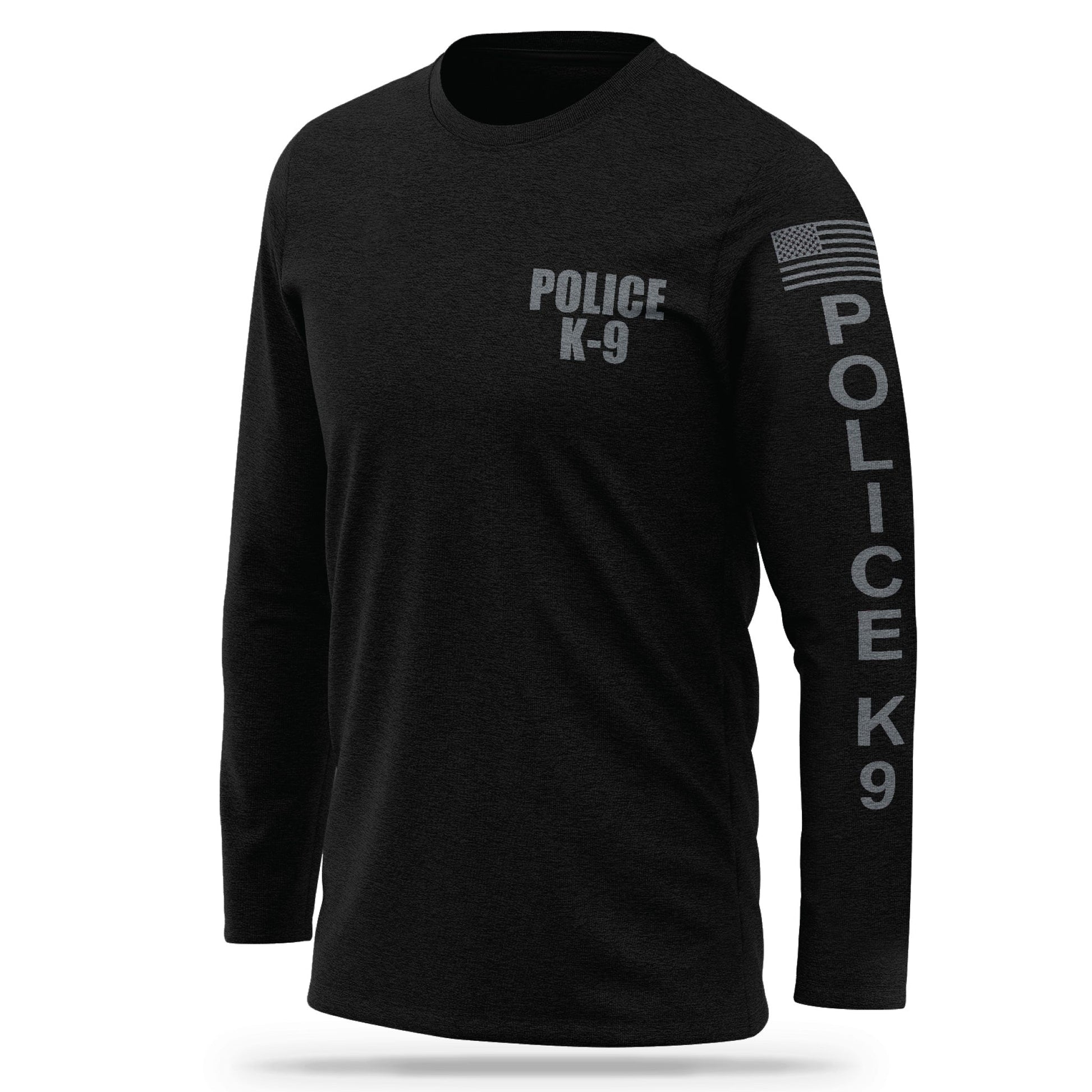 [POLICE K9] Cotton Blend Long Sleeve [BLK/GRY]-13 Fifty Apparel
