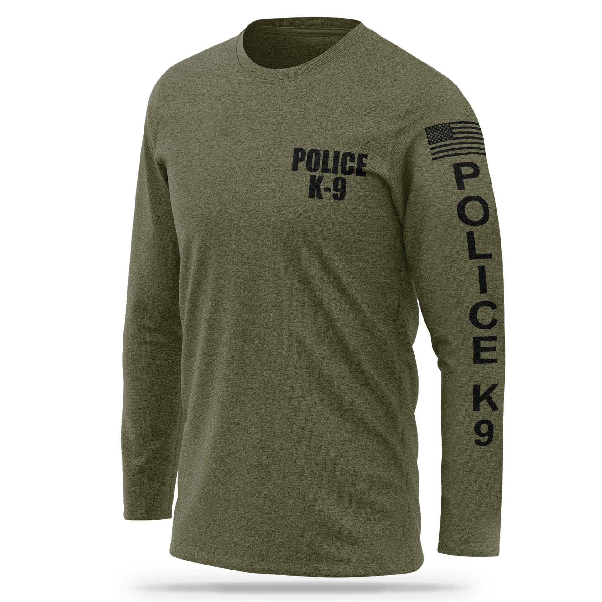 [POLICE K9] Cotton Blend Long Sleeve [GRN/BLK]-13 Fifty Apparel