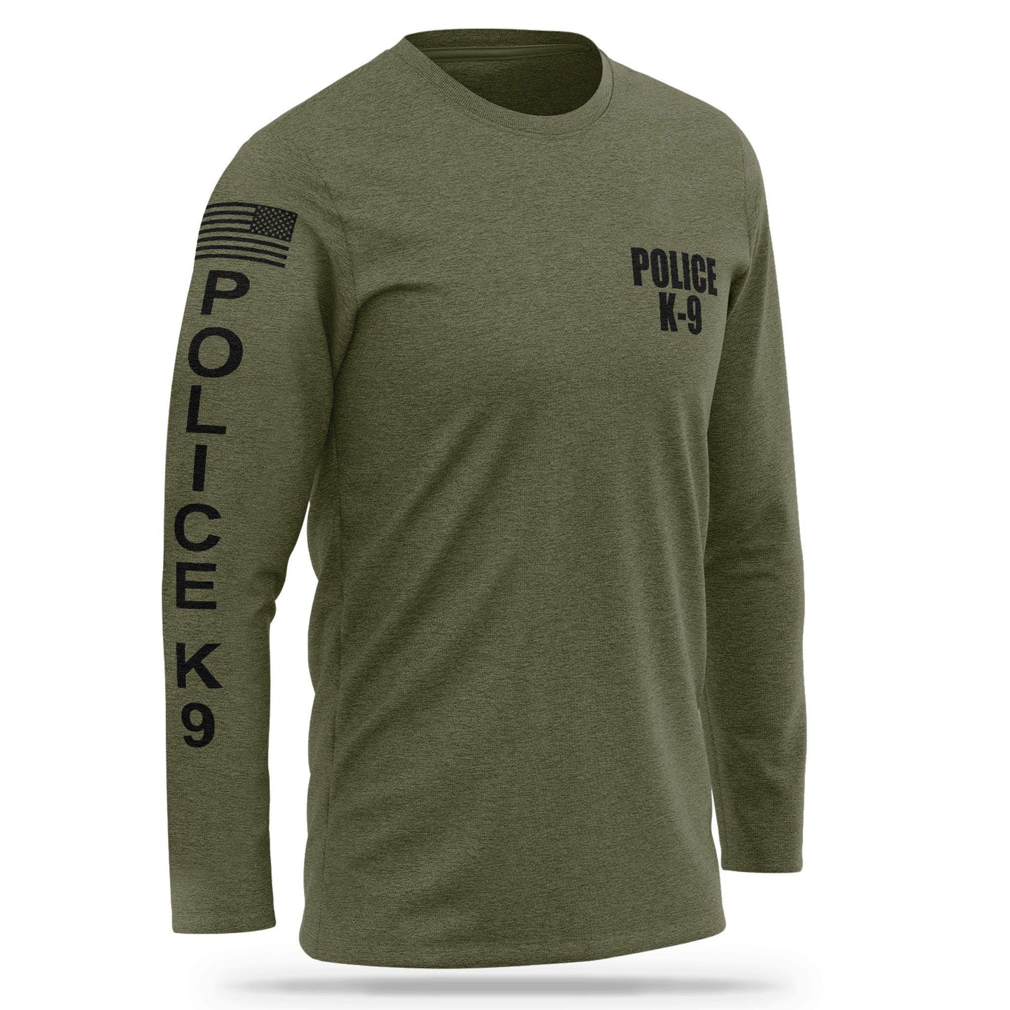 [POLICE K9] Cotton Blend Long Sleeve [GRN/BLK]-13 Fifty Apparel