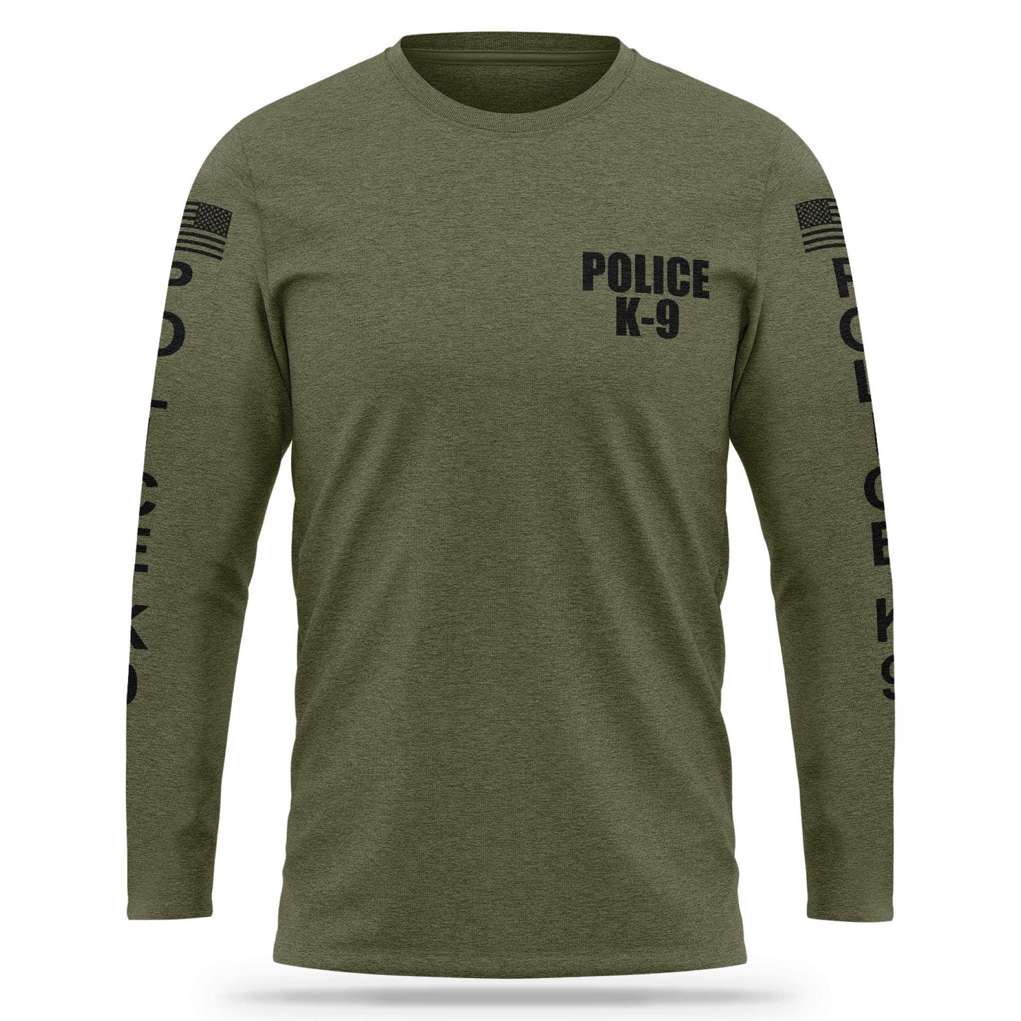 [POLICE K9] Cotton Blend Long Sleeve [GRN/BLK]-13 Fifty Apparel